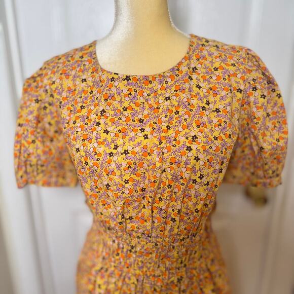 Free People Pennie Floral Mini Dress Yellow - Size Medium - Picture 3 of 9